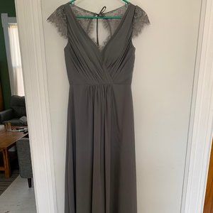 JJs House Grey Lace Bridesmaid Dress - 2